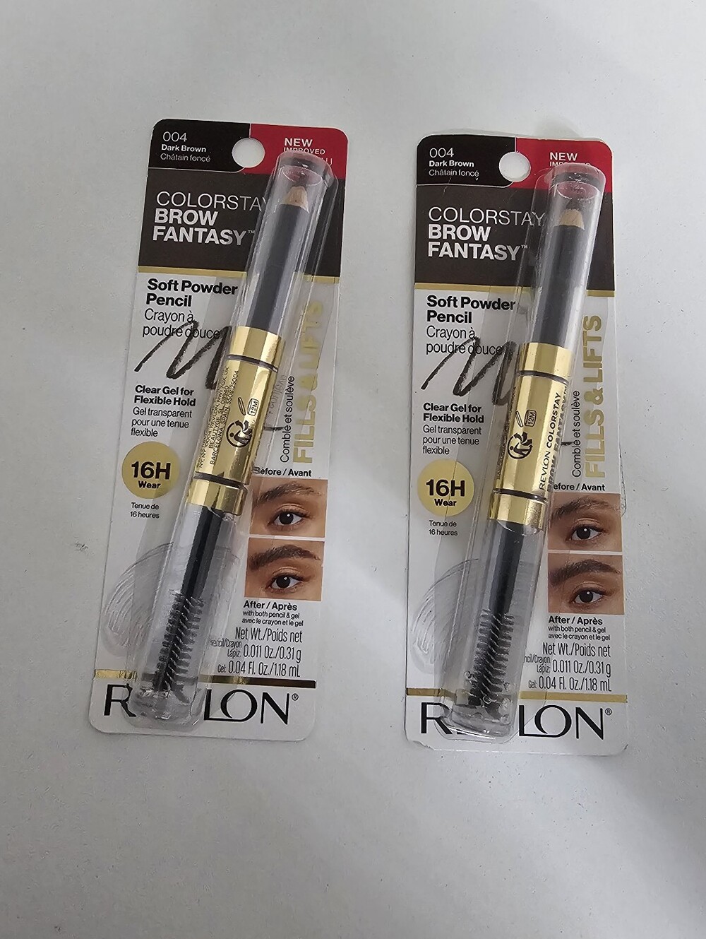 2 X Revlon ColorStay Brow Fantasy Soft Powder Pencil - Dark Brown